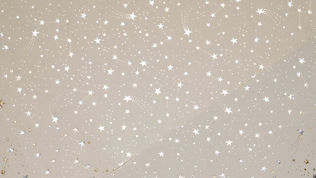 beige christmas background with silver and gold stars,seamless pattern of stars on white background,Christmas wrapping paper, Xmas background with ornaments pattern, Festival element, Happy New Year - Powered by Adobe