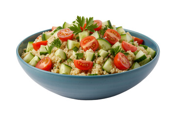 Fresh tabbouleh salad in a bowl isolated on transparent background