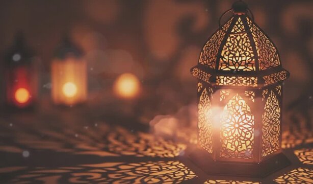 beautiful islamic lantern for design concept Eid mubarak and ramadan kareem greeting background 