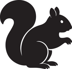 Squirrel silhouette isolated on white background