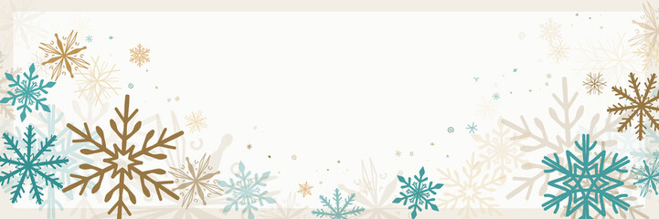 Obraz premium Richly ornamented panoramic festive banner for christmas and new year in elegant tones