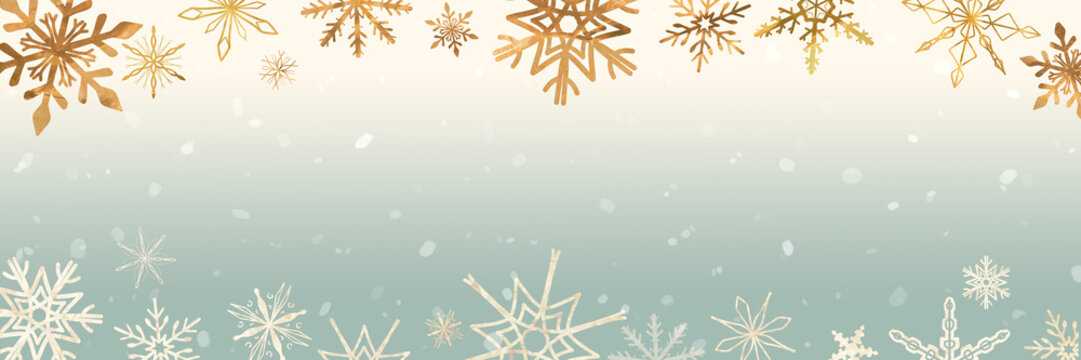 Luxury 1x3 horizontal festive banner for holidays decorated richly with text space area