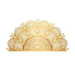 Half Mandala frame indian pattern islamic ornament gold Mandala