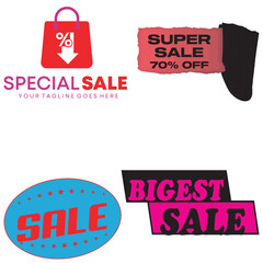 Set typography Sale icon art and illustrator eps 10