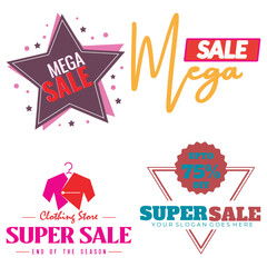 Set typography Sale icon art and illustrator eps 10