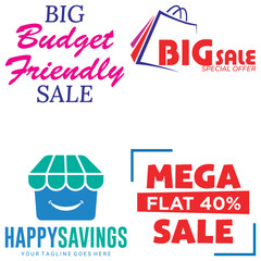 Set typography Sale icon art and illustrator eps 10