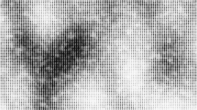 Halftone black dot background. Abstract halftone dots pattern with texture. Dotted animated gradient.