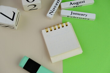 blank paper next to school tools with no word as a template for text space concept. business and education concept