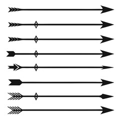 Fototapeta premium Arrow Divider Collection vector clean black silhouette design white background