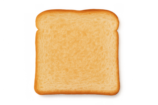 Fresh slice of white bread, vector drawing with texture, perfect for sandwich or toast, transparent background - Powered by Adobe