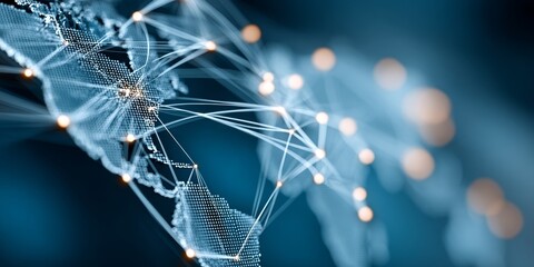 Interconnected Financial Network Representing Global Transactions and Market Connectivity.