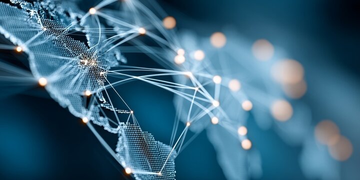 Interconnected Financial Network Representing Global Transactions and Market Connectivity.