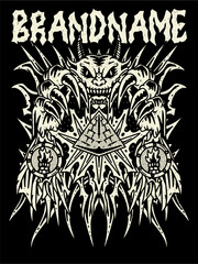 tshirt illustration design evil monster