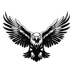 Majestic Eagle Emblem with Blank Banner for Text or Design - Symbol of Freedom and Power