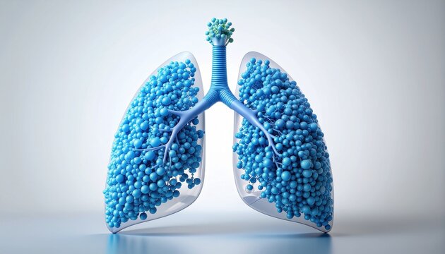 Breathe easy with this innovative lung visualization that highlights respiratory health and modern medicine, designed for health education and awareness campaigns