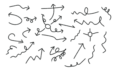 Hand-Drawn Black Arrows Set on transparent Background