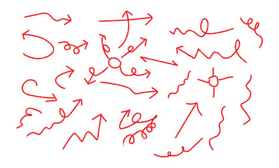 set of hand drawn sketch of arrows