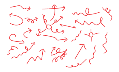 set of hand drawn sketch of arrows