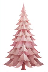 Obraz premium Pink paper-cut Christmas tree.