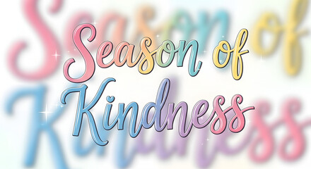 Season of kindness background featuring pastel shades with rainbow accents evoking warmth and generosity. Season of kindness concept includes gentle colors, sparkles.