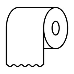 Roll of paper napkins thin line icon, hygiene concept. Vector graphics. Toilet paper sign on white background, style icon mobile or web design.