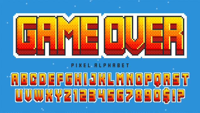 Pixel alphabet design. Retro video game style. High contrast and sharp, retro-futuristic. - Powered by Adobe