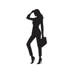 silhouette of a woman in black dress