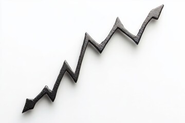 Dynamic Upward Trend Graph Illustrating Financial Growth with Dark Zigzag Visualization