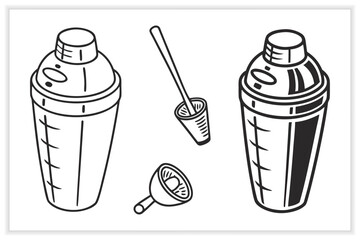 Hand Drawn Cocktail Icons and Drink Illustrations Set