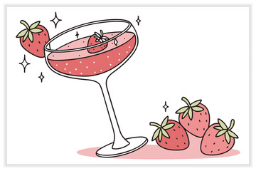 Hand Drawn Cocktail Icons and Drink Illustrations Set