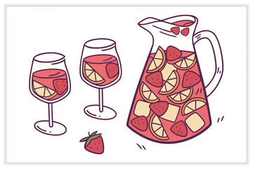 Hand Drawn Cocktail Icons and Drink Illustrations Set