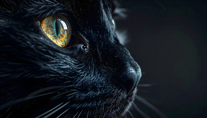 black cat portrait