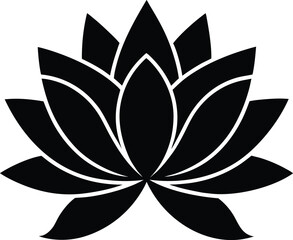 Simple flat design lotus flower illustration