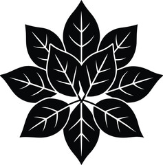 Simple kachuripana leaf cluster flat design illustration