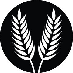Simple wheat grain logo design for agriculture and food brands