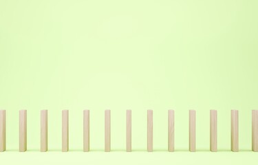 3D素材_木製ドミノ_黄緑