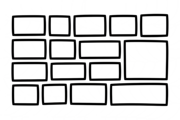 Hand Drawn Rectangles on White Background isolated on a transparent background