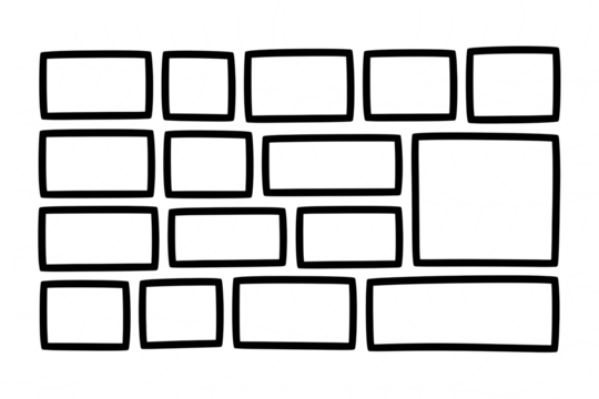 Hand Drawn Rectangles on White Background isolated on a transparent background