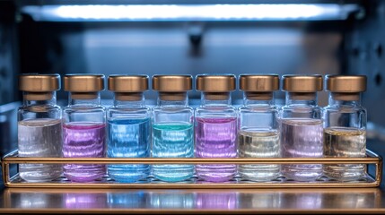 Close up of sealed vacuum collection tubes with colorful liquids