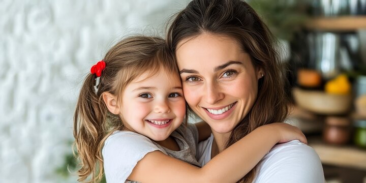 Heartwarming Moment Loving Mother Gently Embraces Her Child, Celebrating the Joy of Family Life