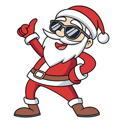 Stylish Santa with Sunglasses Fun Christmas Illustration