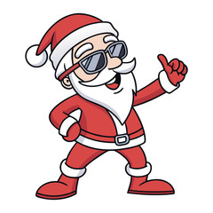 Thumbs Up Santa Cool Holiday Cartoon Art