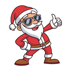 Cool Santa Claus Giving Thumbs Up Cartoon Design