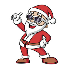 Cool Santa Claus Giving Thumbs Up Cartoon Design