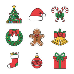 christmas icons set