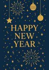 Fototapeta premium Festive New Year celebration wallpaper.