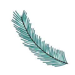 Minimal pine needle branch for Christmas design. Simple stylized pine needle branch ideal for minimalist winter illustrations, Christmas graphics, and natural themed vector projects.
