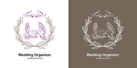 Elegant Wedding Organizer Logo with Floral Monogram