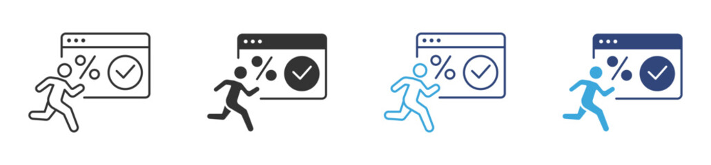 Task Completion icon set, Goal Achievement, Successful Performance and Project Finishing concept icon, vector illustration.