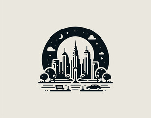 City Park black vector logo illustration
